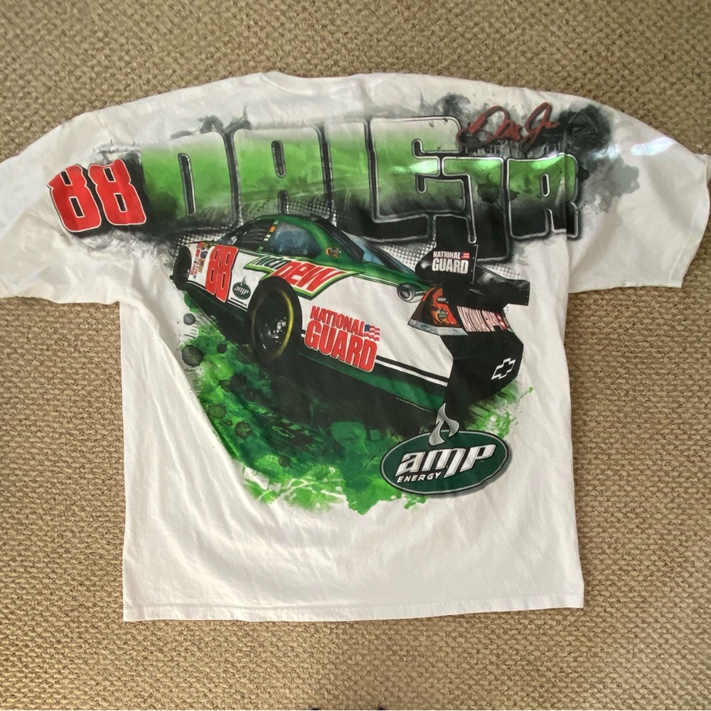 NASCAR Dale Jr White Racing Tee - Picture 2 of 3